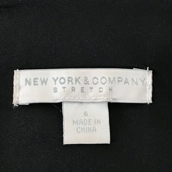 New York & Company Pencil Skirt Women's Size 6 Black Stretch Zip Pleat Career - Picture 8 of 10